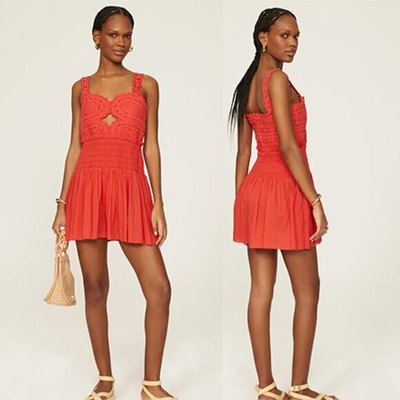 NEW Sea New York Camila Pleating Sleeveless Romper Women's Red Size: 0 - Picture 2 of 9
